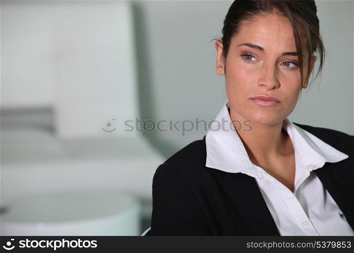 Closeup of young businesswoman