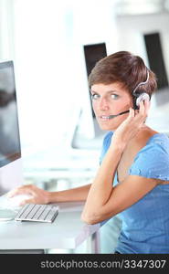 Closeup of young woman with headphones