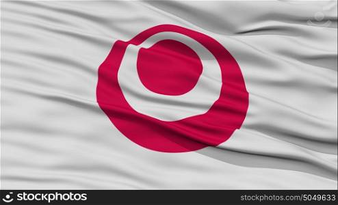 Closeup Okinawa Japan Prefecture Flag. Closeup Okinawa Japan Prefecture Flag, Waving in the Wind, High Resolution