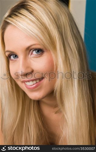 Closeup on a beautiful young Czech blonde