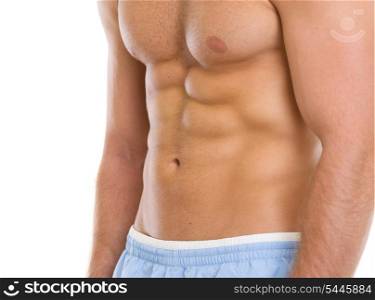Closeup on muscles torso