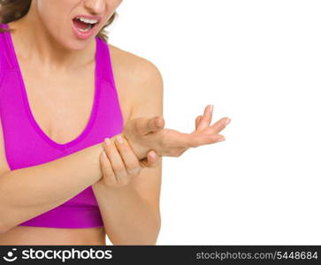 Closeup on woman with wrist pain