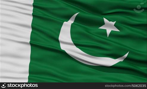 Closeup Pakistan Flag. Closeup Pakistan Flag, Waving in the Wind, High Resolution