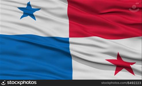 Closeup Panama Flag, Waving in the Wind, High Resolution