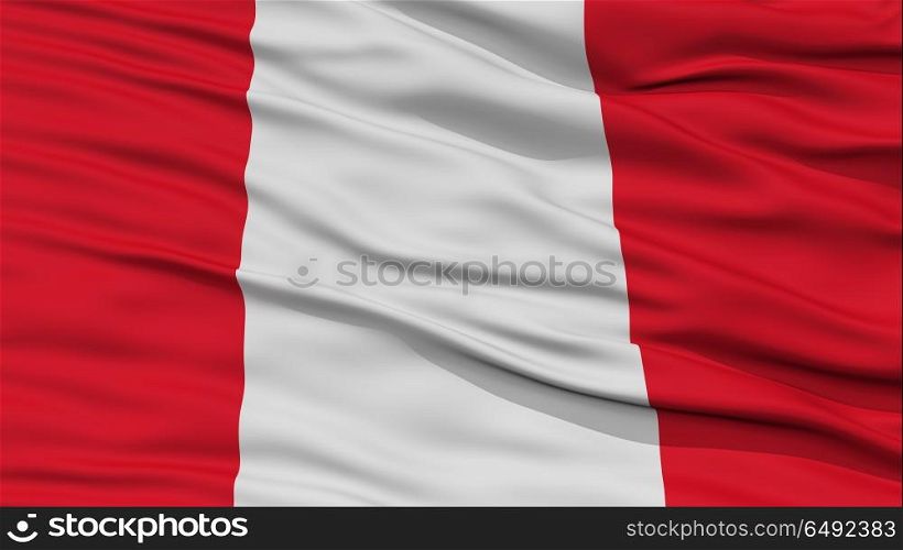 Closeup Peru Flag, Waving in the Wind, High Resolution