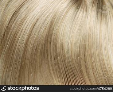 Closeup photo of straight, long blond hair