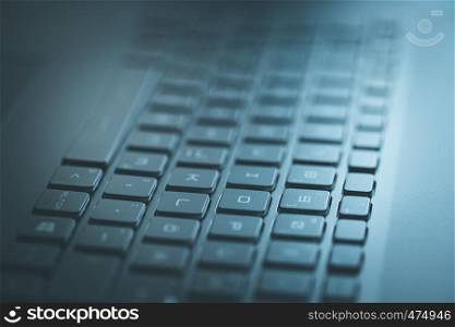 Closeup picture of a black laptop keyboard