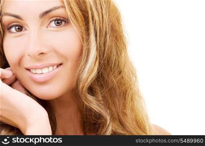 closeup picture of healthy beautiful woman face