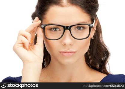 closeup picture of lovely woman in spectacles