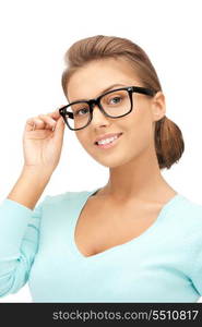 closeup picture of lovely woman in spectacles