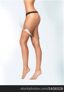 closeup picture of woman in cotton underwear showing skin cleanse concept