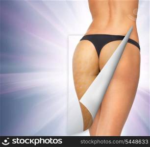 closeup picture of woman in cotton underwear showing skin cleanse concept