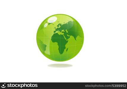 closeup picture or illustration of green sphere globe