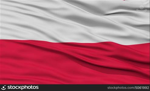 Closeup Poland Flag. Closeup Poland Flag, Waving in the Wind, 3D Rendering
