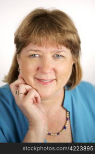 Closeup portrait of a beautiful, mature woman.