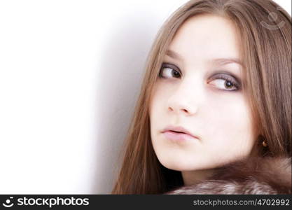 Closeup portrait of a happy young woman