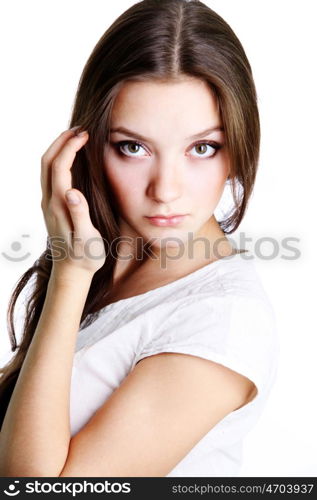 Closeup portrait of a happy young woman