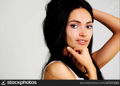 Closeup portrait of a happy young woman