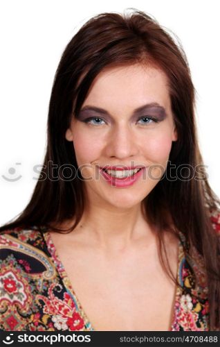 Closeup portrait of a happy young woman