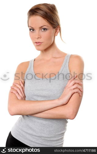 Closeup portrait of a happy young woman smiling