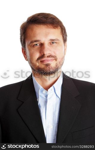 Closeup portrait of a mature happy businessman