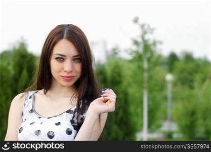 Closeup portrait of a perfect young woman
