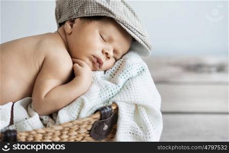 Closeup portrait of a sleeping child