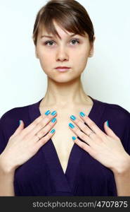 Closeup portrait of an attractive woman