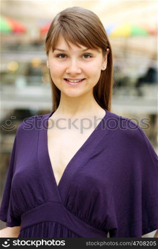 Closeup portrait of an attractive woman indoor