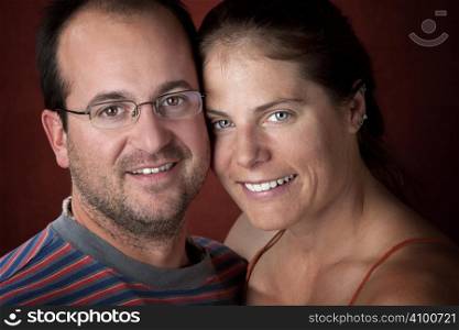 Closeup portrait of an attractive young couple