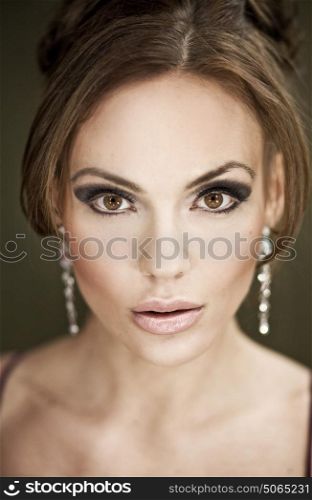 Closeup portrait of an elegant woman