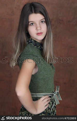 Closeup portrait of pretty little girl