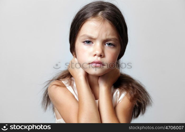 Closeup portrait of pretty little girl