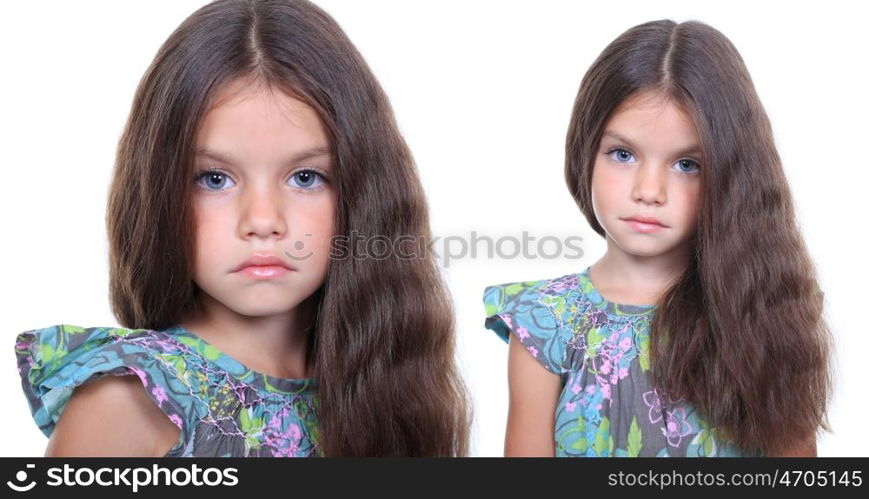 Closeup portrait of pretty little girls
