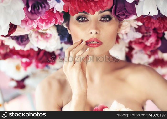 Closeup portrait of the flower nymph