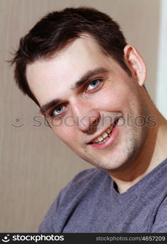 Closeup portrait of young man