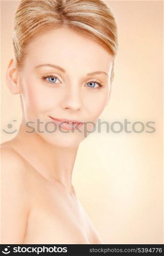 closeup portrait picture of beautiful woman face