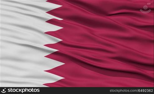 Closeup Qatar Flag, Waving in the Wind, High Resolution