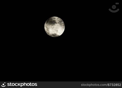 Closeup shot of a full moon on a black background