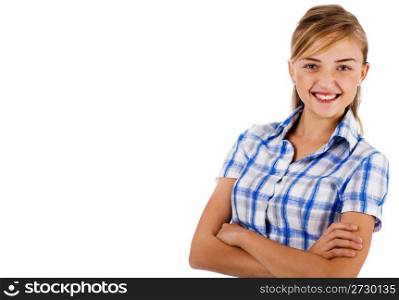 Closeup shot of a young business women with lot of copy-space