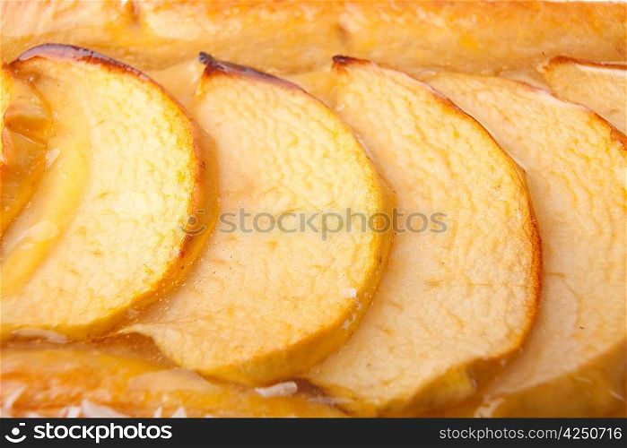 Closeup shot of an apple pie