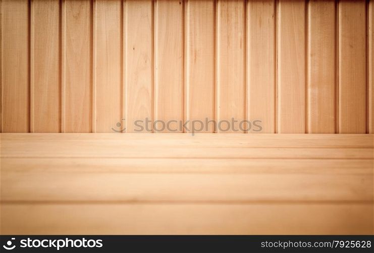 Closeup shot of brown wooden planks on floor and wall