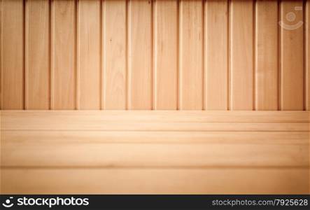 Closeup shot of brown wooden planks on floor and wall