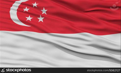 Closeup Singapore City Flag, Singapore. Closeup Singapore City Flag, Capital City of Singapore, Waving in the Wind