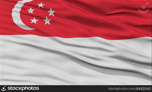 Closeup Singapore Flag, Waving in the Wind, High Resolution