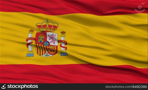 Closeup Spain Flag, Waving in the Wind, High Resolution