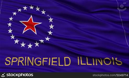 Closeup Springfield Flag. Closeup Springfield Flag, Capital of Illinois State, Flying in the Wind