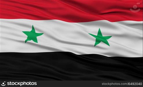 Closeup Syria Flag, Waving in the Wind, High Resolution