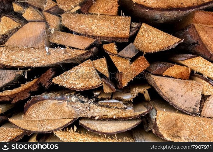 Closeup texture of chopped pine wood