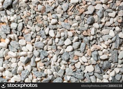 Closeup texture of colorful stones and pebbles